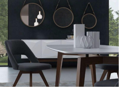 Gray Luxury Dining Chair Modern Armchair Style Designer Wooden Furniture
